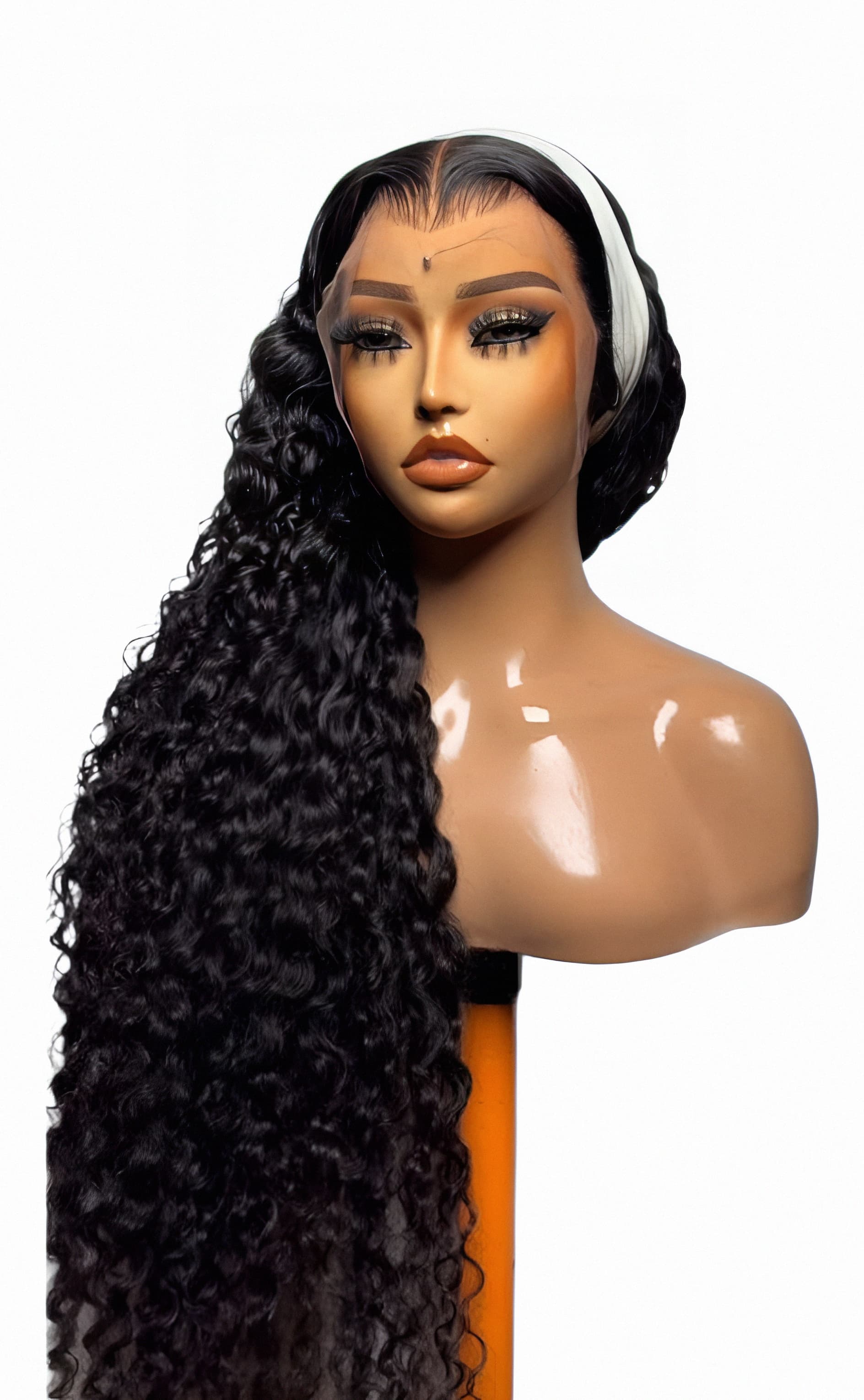 HD Lace Deep Wave Wig – 100% Virgin Human Hair | Glueless, Pre-Plucked with Baby Hairs – Natural Black, 24